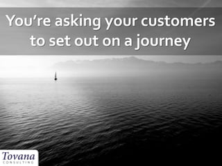 You’re asking your customers
to set out on a journey
 