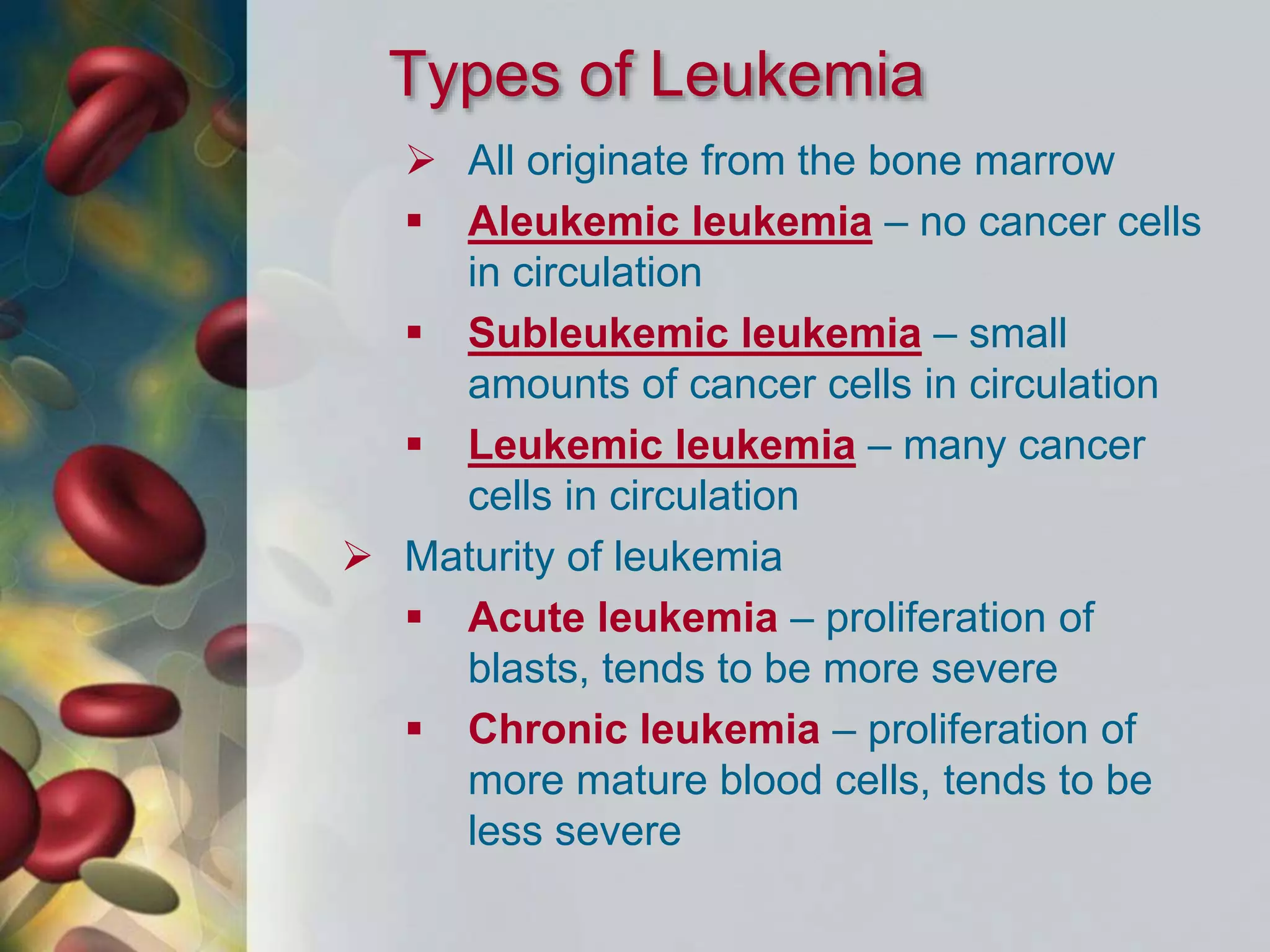 Leukemia Types Overview Leucocytosis | PPT