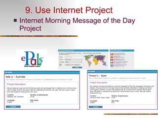 9. Use Internet Project Internet Morning Message of the Day Project 