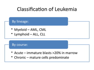 Leukemia | Basic introduction and details about leukemia | PPTX
