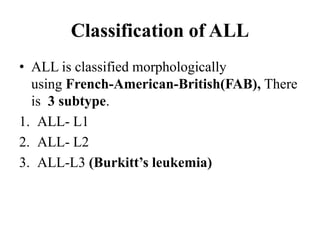 Acute Lymphocytic Leukemia | PPTX