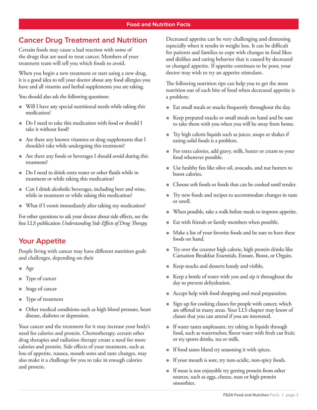 Picture of Leukemia & Lymphoma Society - Food & Nutrition facts | PDF