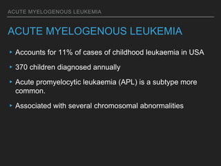 Leukemia in Pediatrics - Dr. Julius King Kwedhi | PPTX