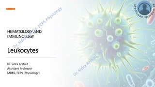 Hematology and Immunology - Leukocytes Functions
