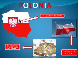 La Capitale: Varsavia
La lingua: IL
POLACCO
La moneta:
LO ZLOTY
 