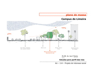 Ca m pus




Cida de




 1,5      10,5                 7,0             10,5        4,0                                      30,0




                 Ane l Viá rio a m p lia d o          Bo ule v a rd                       Pa rq u e Lin e a r              Es ta cio n a m e n to
                 co m ca n te iro ce n tra l                                                   30 m                            d o ca m pu s

                                                              Ma s s a d e á rvo re s co m o
                                                                  b a rre ira d e s o m


                                                                                                            Pe rfil d o An e l Viá rio
                                                                                                                                   Se m esca la
                                                                                                            Le ste
 