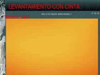 LEVANTAMIENTO CON CINTA.
Método 3-4-5
27 DE 55ARQ. & TOP: BELKIS MARIA RANGEL C
 
