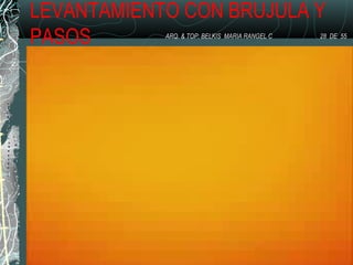 LEVANTAMIENTO CON BRUJULA Y
PASOS 28 DE 55ARQ. & TOP: BELKIS MARIA RANGEL C
 