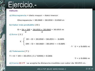 Ejercicio.-
33 DE 55ARQ. & TOP: BELKIS MARIA RANGEL C
 
