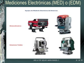 Mediciones Electrónicas.(MED) o (EDM)
36 DE 55ARQ. & TOP: BELKIS MARIA RANGEL C
 