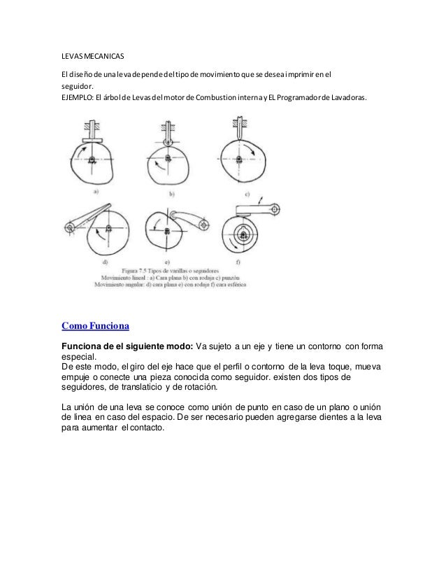 Tipos de seguidores de levas