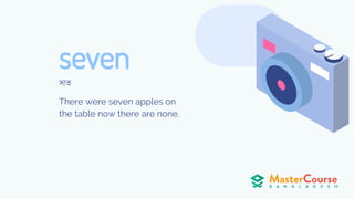 seven
There were seven apples on
the table now there are none.
সাত
 