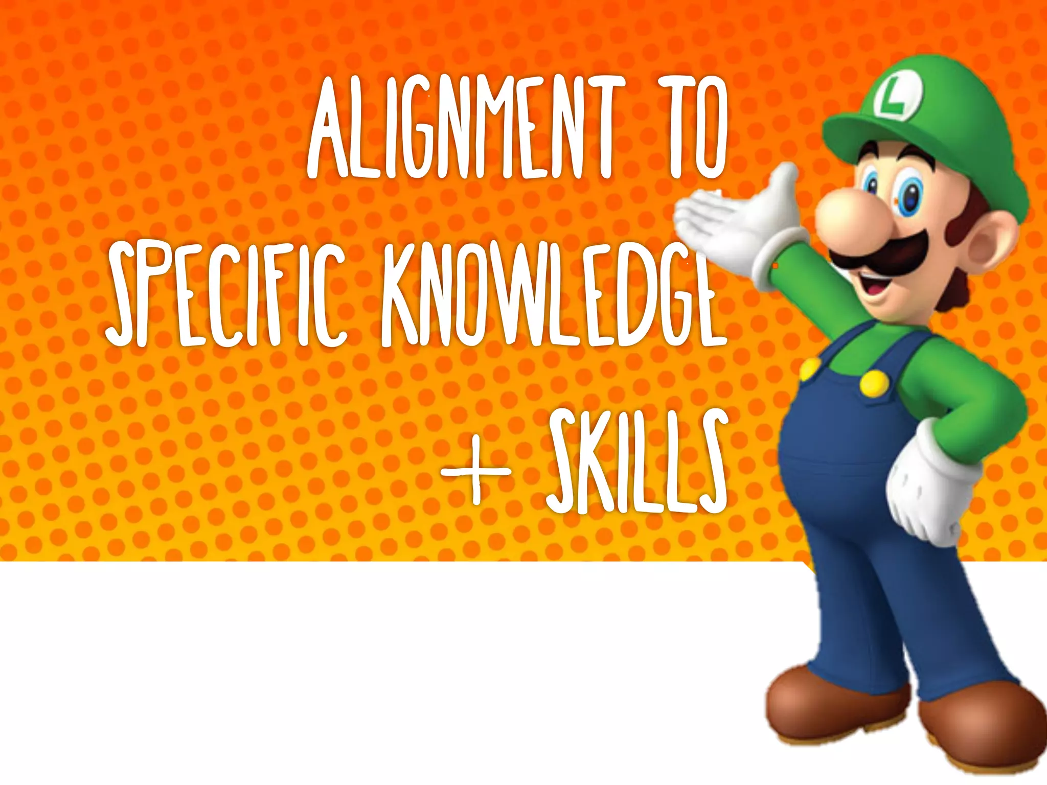 Alignment to
Specific Knowledge
+ Skills
 