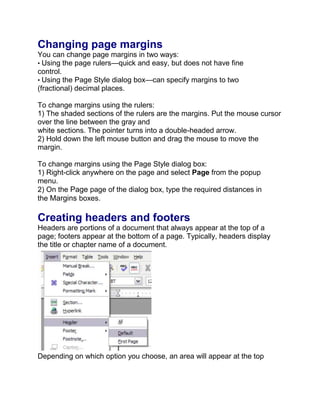 Open Office Writer : Level1 