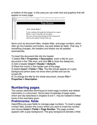 Open Office Writer : Level1 