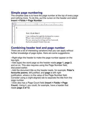 Open Office Writer : Level1 