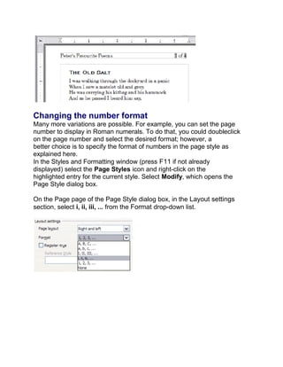 Open Office Writer : Level1 