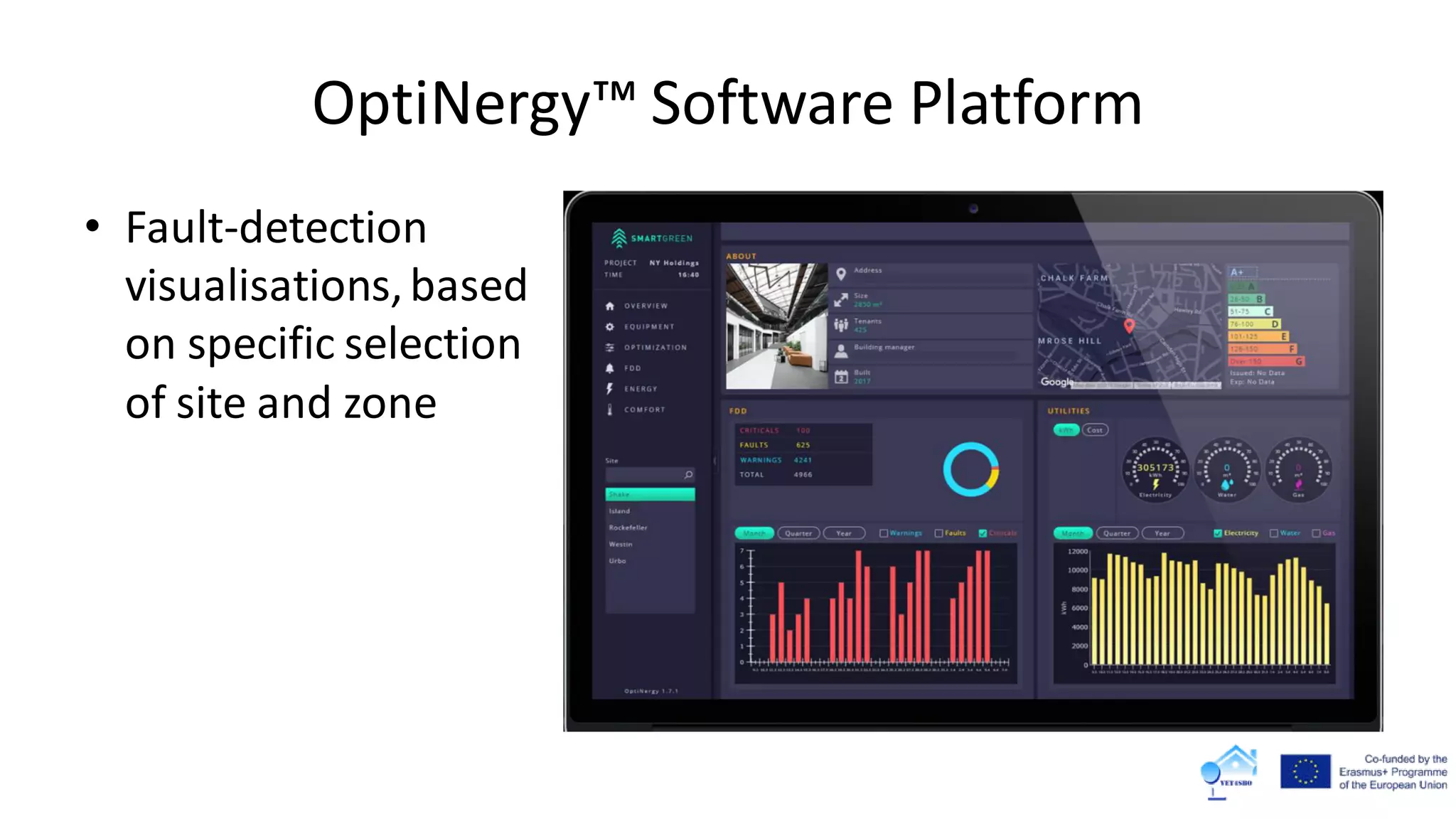 OptiNergy™ Software Platform
• Fault-detection
visualisations,based
on specific selection
of site and zone
 