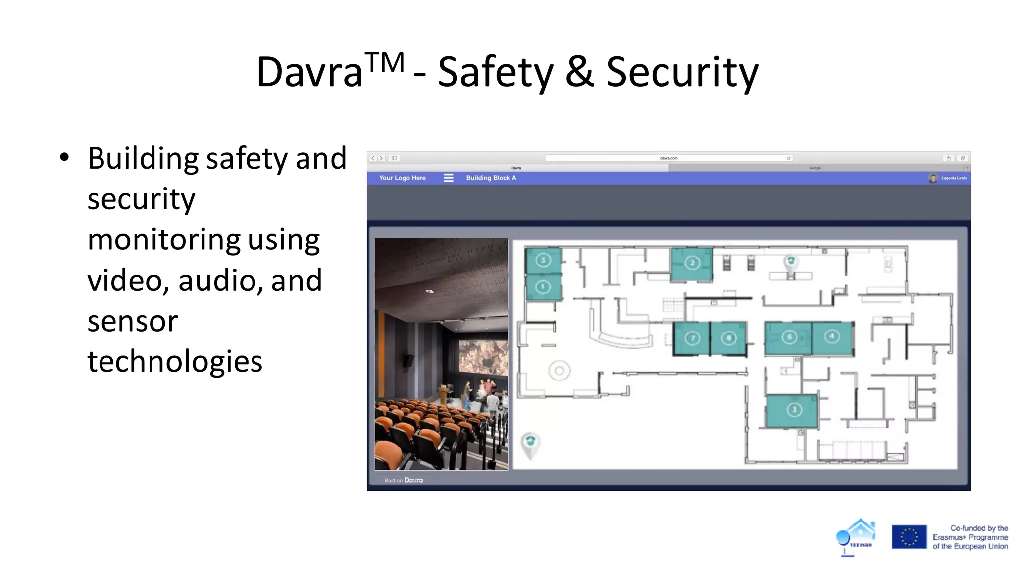 DavraTM - Safety & Security
• Building safety and
security
monitoring using
video, audio, and
sensor
technologies
 