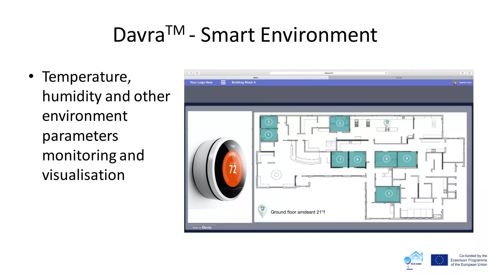 DavraTM - Smart Environment
• Temperature,
humidity and other
environment
parameters
monitoring and
visualisation
 