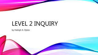 LEVEL 2 INQUIRY
by Haleigh A. Dykes
 