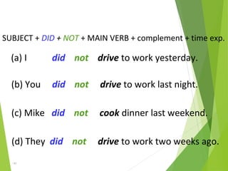 Level 2 unit 12 past simple (all forms) regular and irregular verbs | PPT
