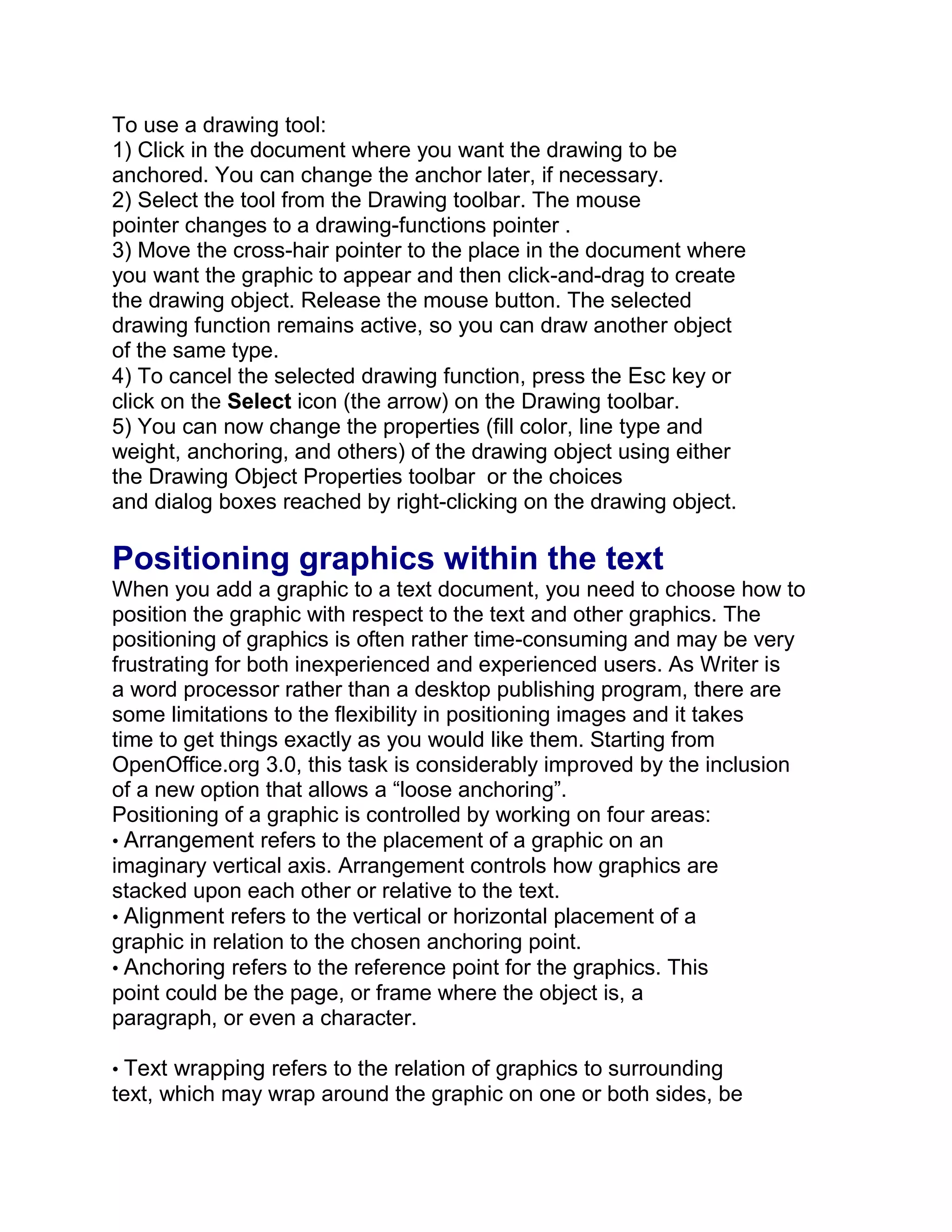 Open Office Writer : Level2 