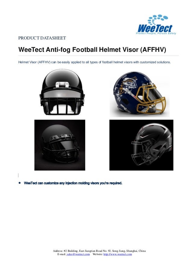 Anti fog football helmet visor