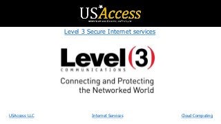 Level 3 Secure Internet services
USAccess LLC Internet Services Cloud Computing
 