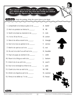 Reading comprehension level four for english languange | PDF