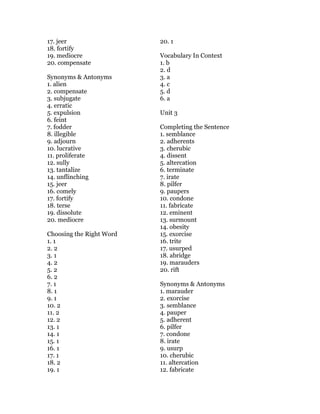 Vocabulary in Action Level D by Loyola Press - Issuu