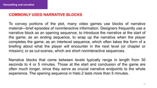Level design and devlopment part 2 stories and narrative | PPTX