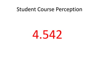 Student Course Perception



     4.542
 