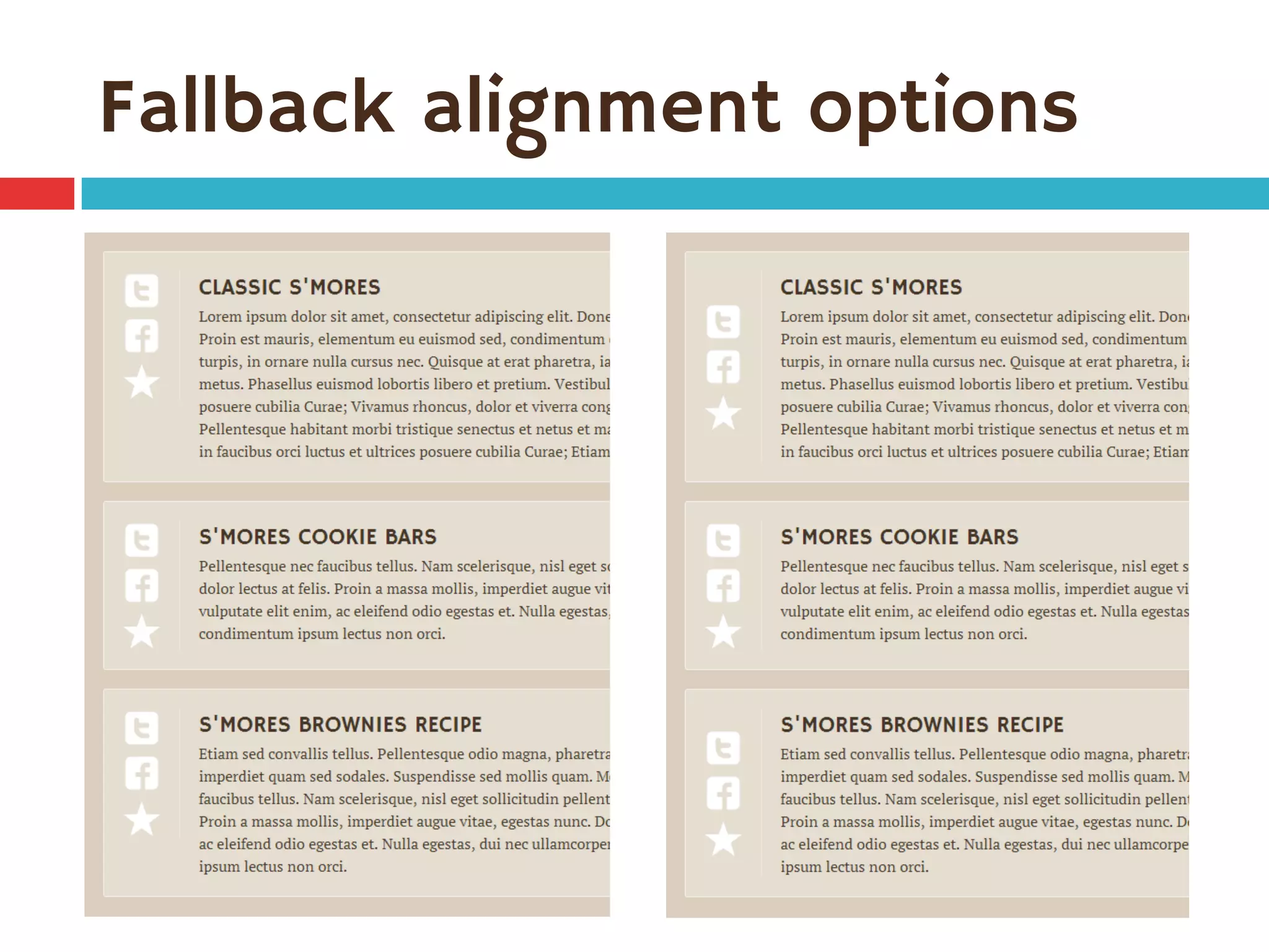 Fallback alignment options
 