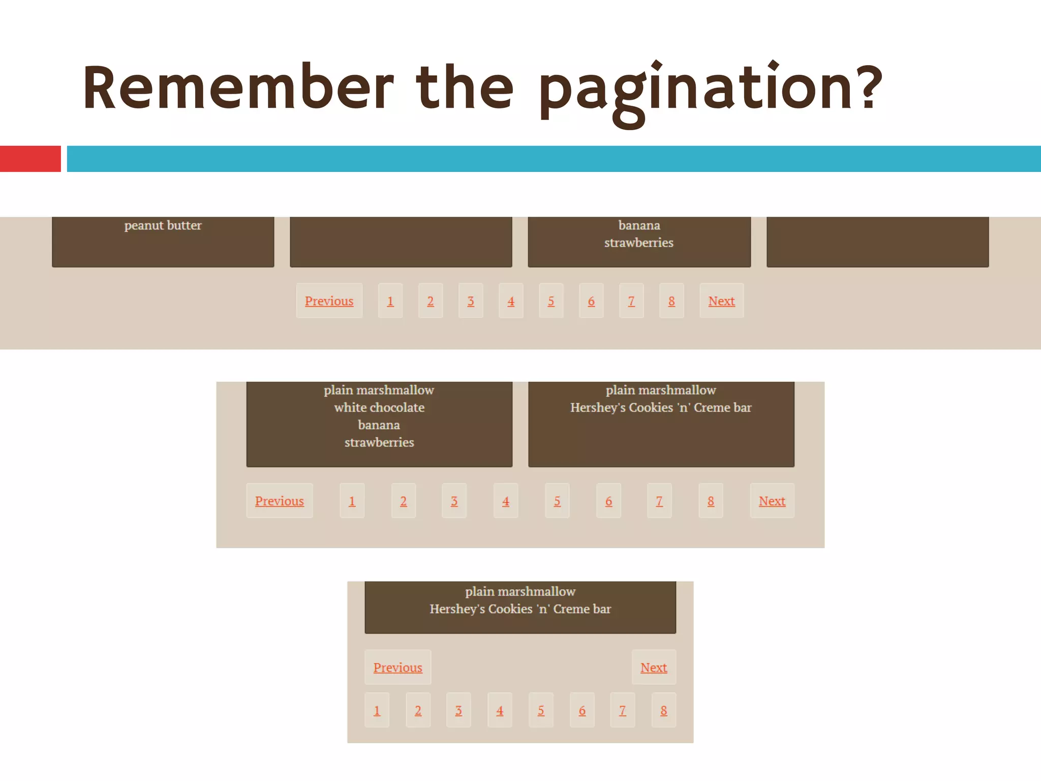 Remember the pagination?
 