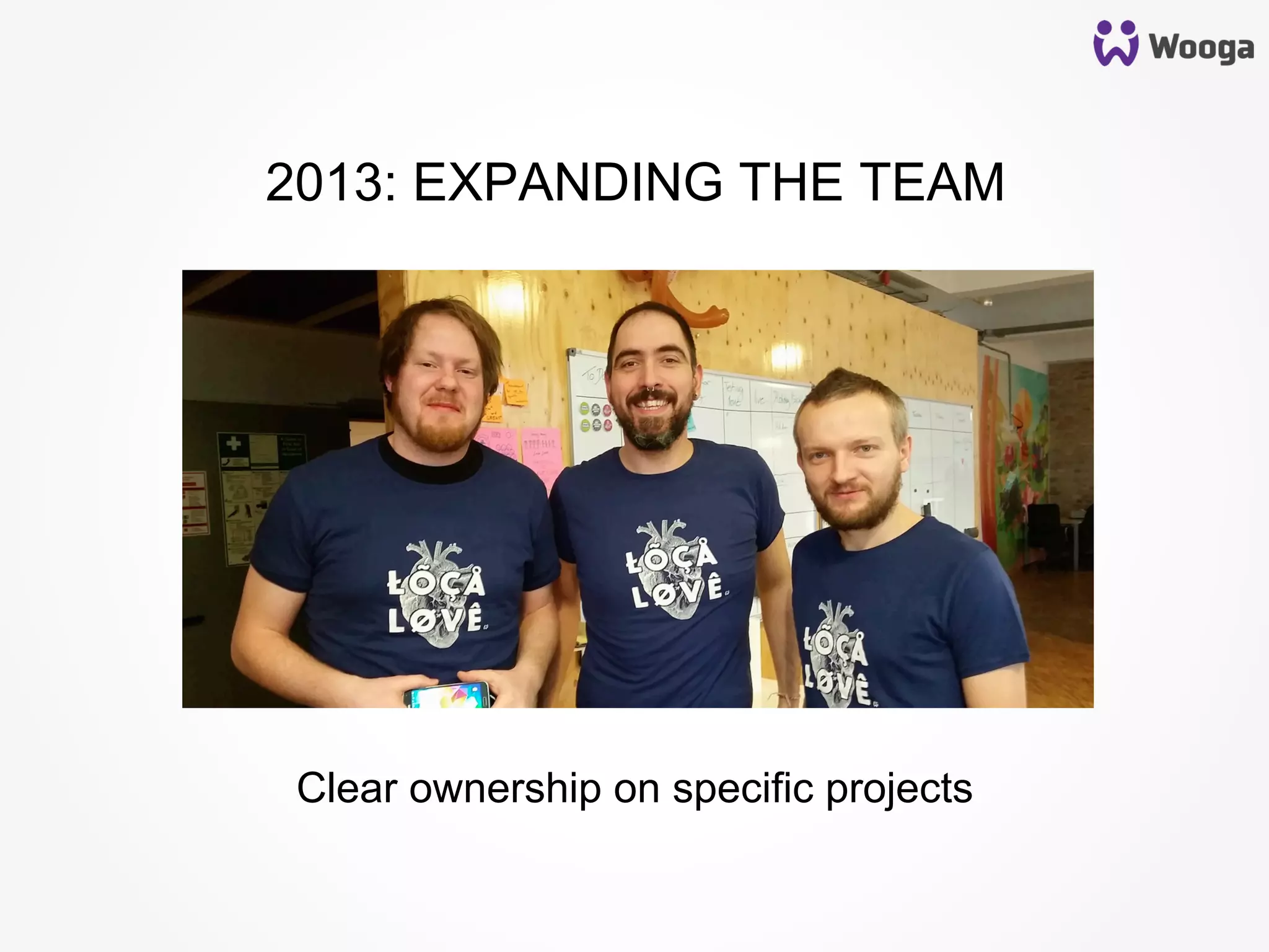 Clear ownership on specific projects
2013: EXPANDING THE TEAM
 