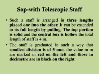 Sop-with Telescopic Staff
• Such a staff is arranged in three lengths
placed one into the other. It can be extended
to its...