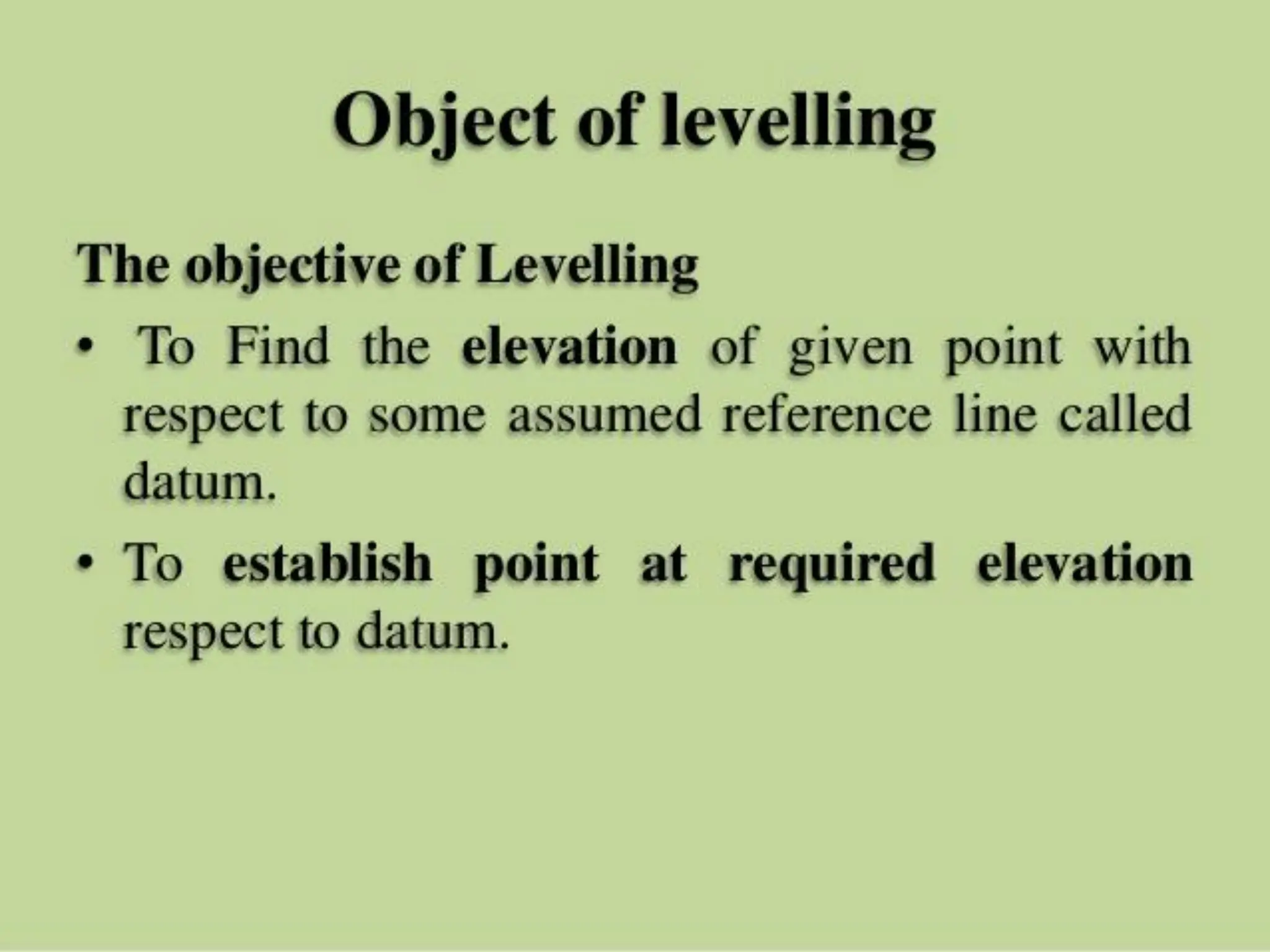 Levelling for civil engineering in ppt.. | PDF