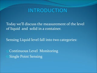Level Measurement | PPT