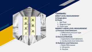 Level measurement instruments | PPTX