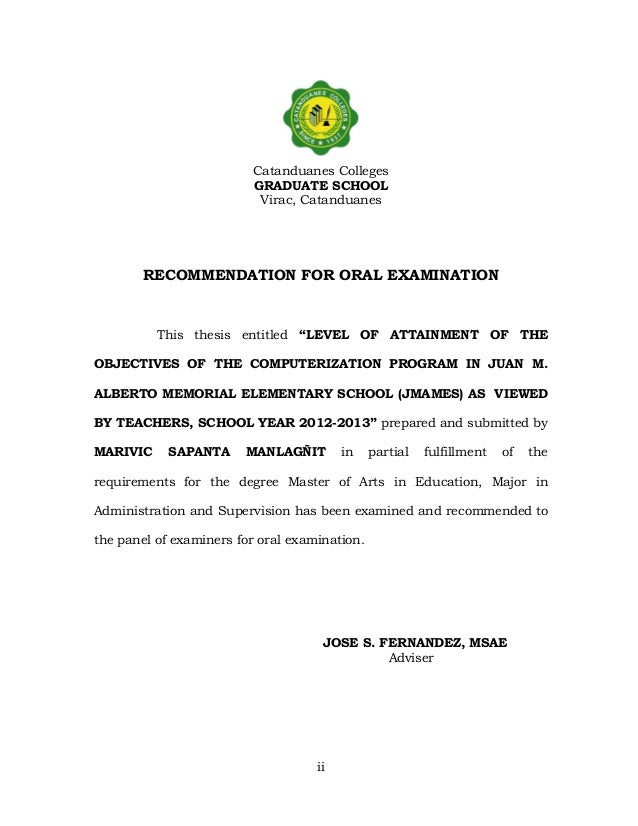 Service schools masters thesis