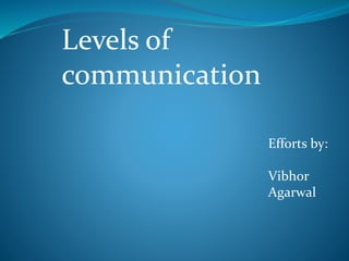 Levels of
communication
Efforts by:
Vibhor
Agarwal
 