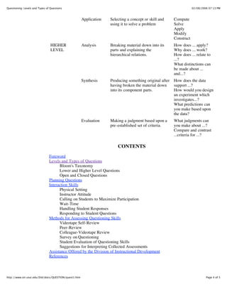 Levels And Types Of Questions Pdf Levels And Types Of Questions Pdf