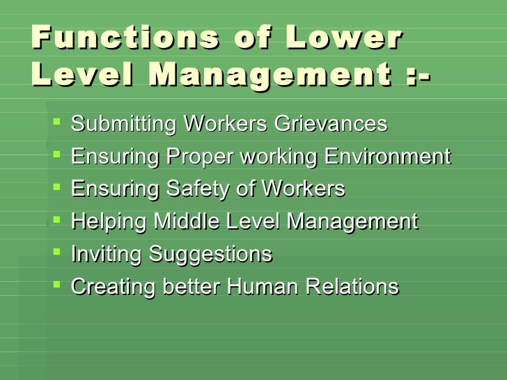 Levels & functions of managements