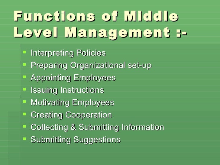 Levels & functions of mgmt(4) 2