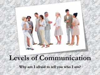 Levels of Communication Why am I afraid to tell you who I am? 