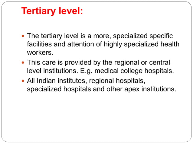 Health Level Names Levels of health care ppt | PPTX