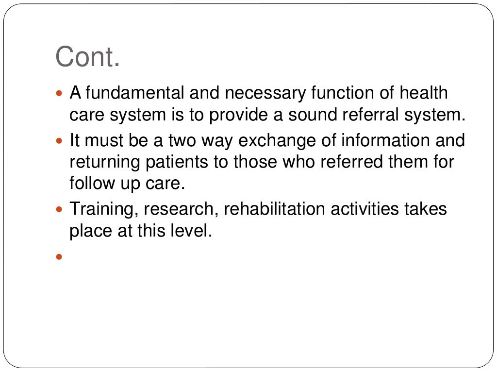 Levels of health care ppt