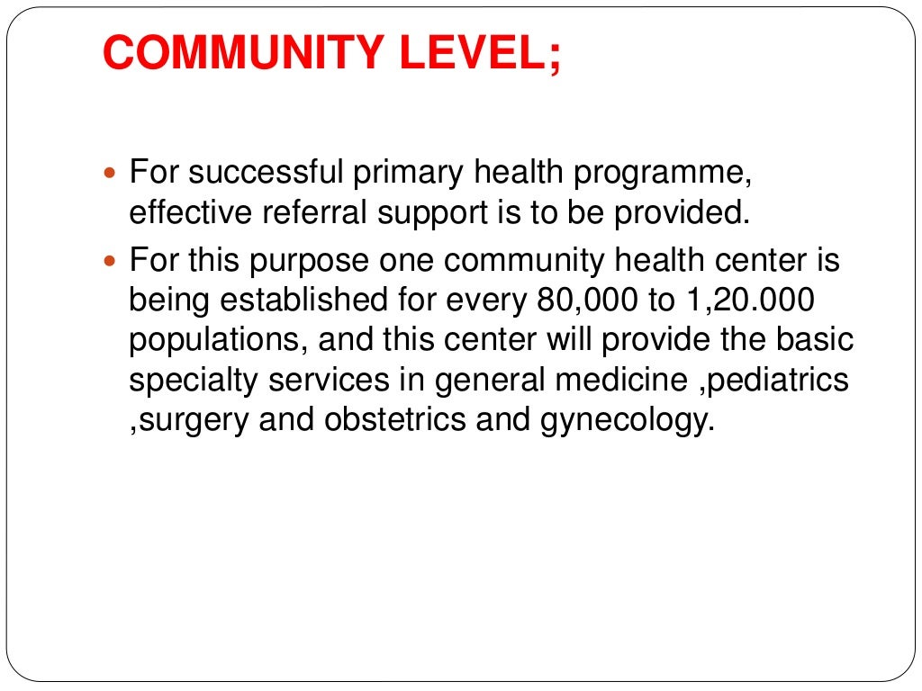 Levels of health care ppt