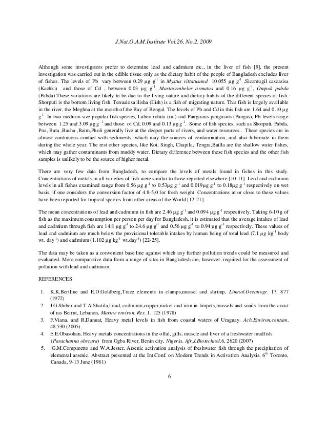 Cadmium dissertation in natural speciation water